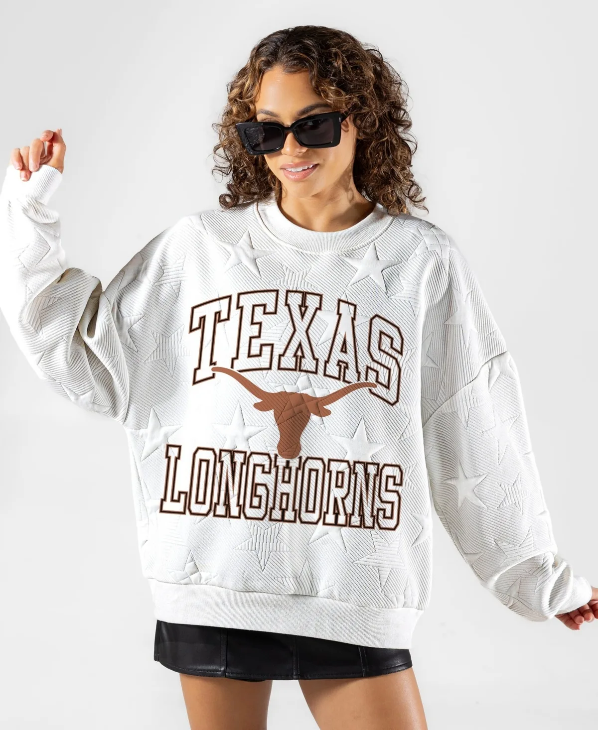 Texas Longhorns Big Play Energy Tonal Star Embossed Sweatshirt