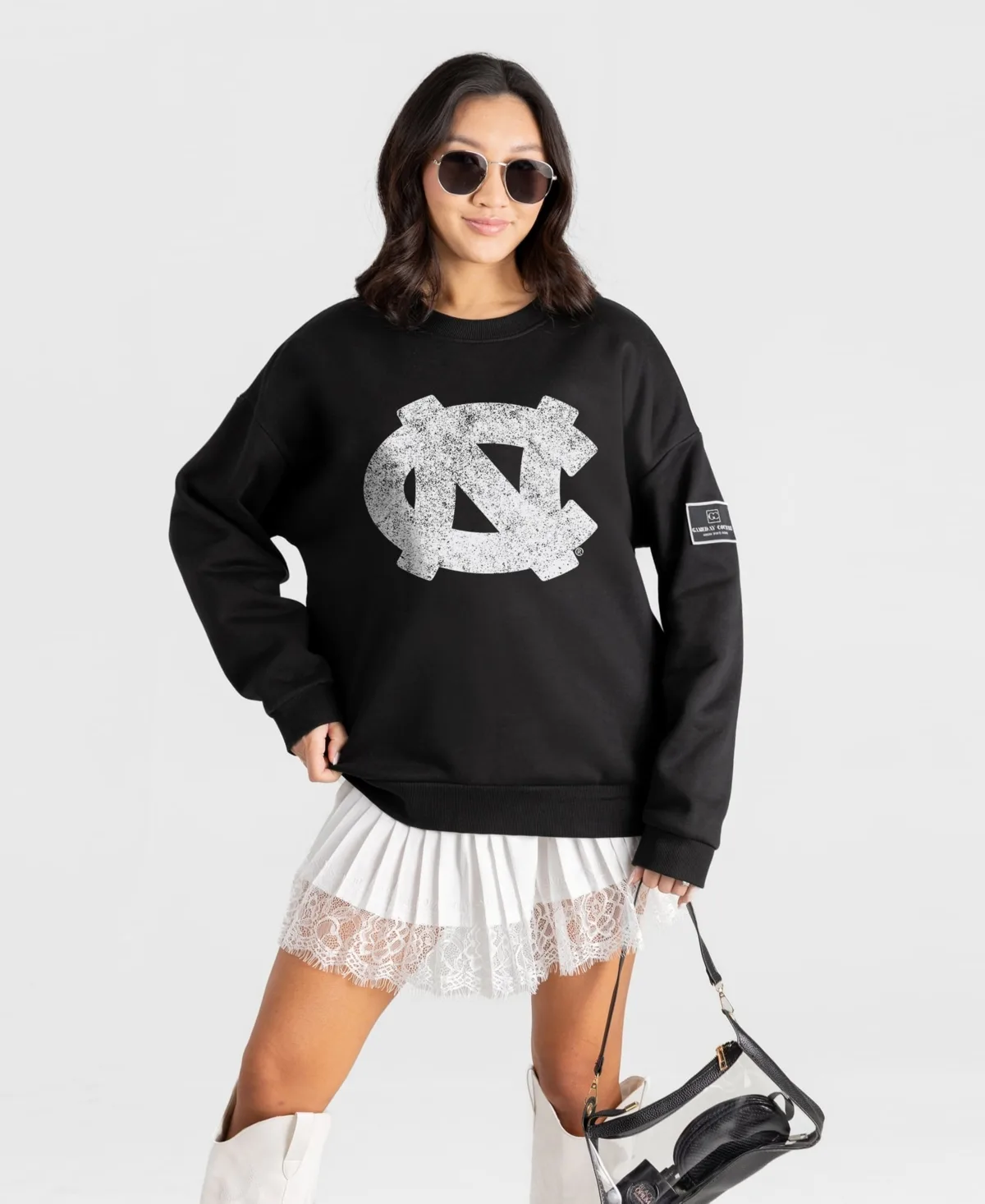 North Carolina Tar Heels Bold Move Black Label Premium Drop Shoulder Sweatshirt