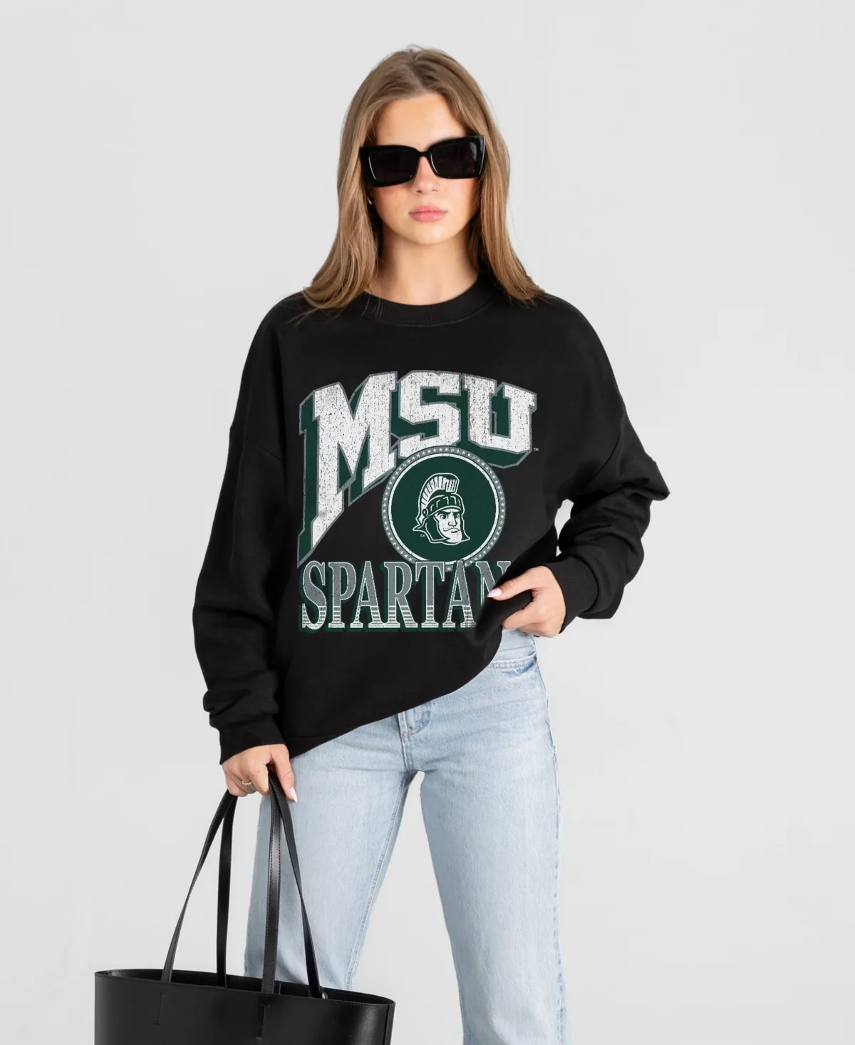 Michigan State Spartans Victory Black Label Premium Drop Shoulder Sweatshirt
