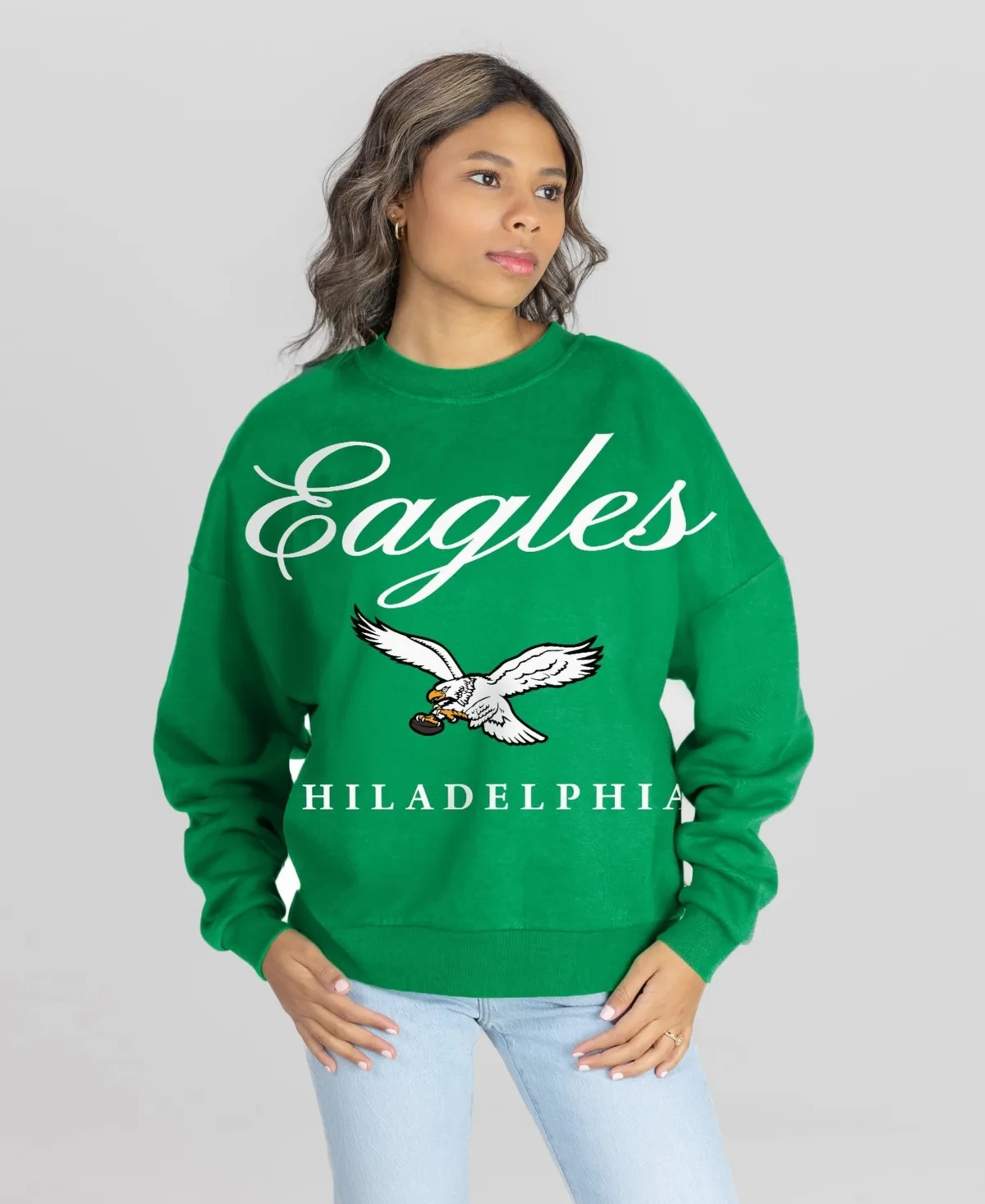 Philadelphia Eagles Legacy Club Premium Fleece Drop Shoulder Oversized Sweatshirt
