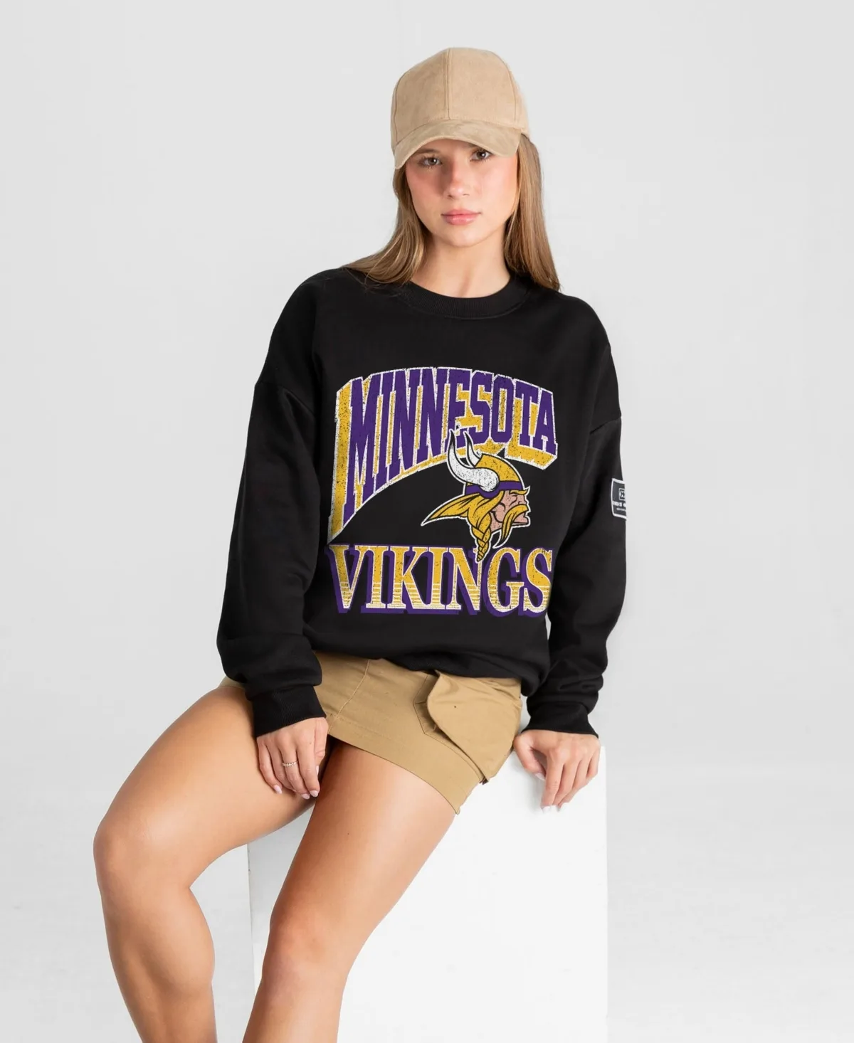 Minnesota Vikings Victory Prime Black Label Premium Drop Shoulder Sweatshirt