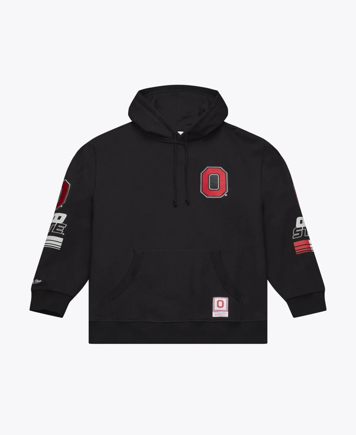 Ohio State Buckeyes Triple Check Fleece Pullover Hoodie by Mitchell & Ness