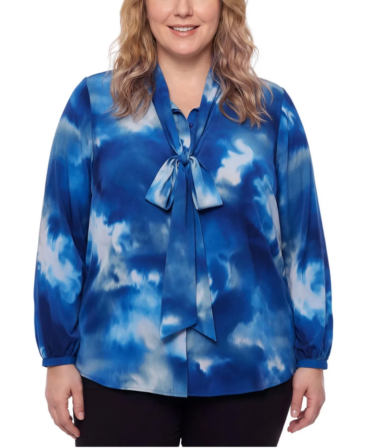 Studio Luxe Collared Long-Sleeve Bow Blouse by Torrid