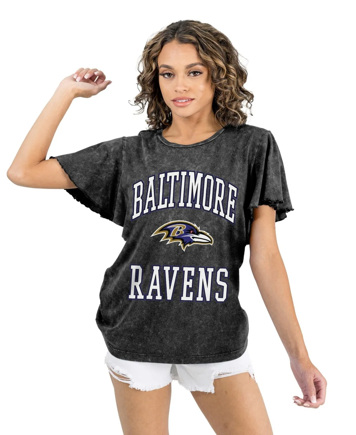 Baltimore Ravens Relaxed Flutter Sleeve T-Shirt