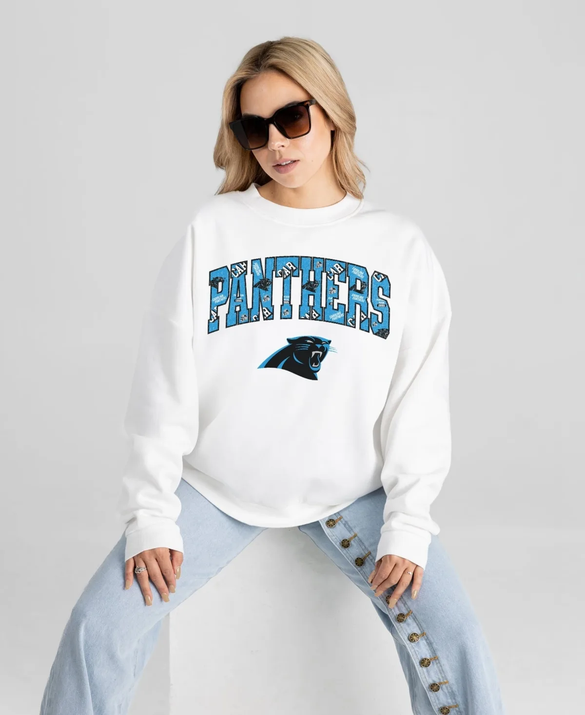 Carolina Panthers Sweet Play Oversized Premium Drop Shoulder Sweatshirt