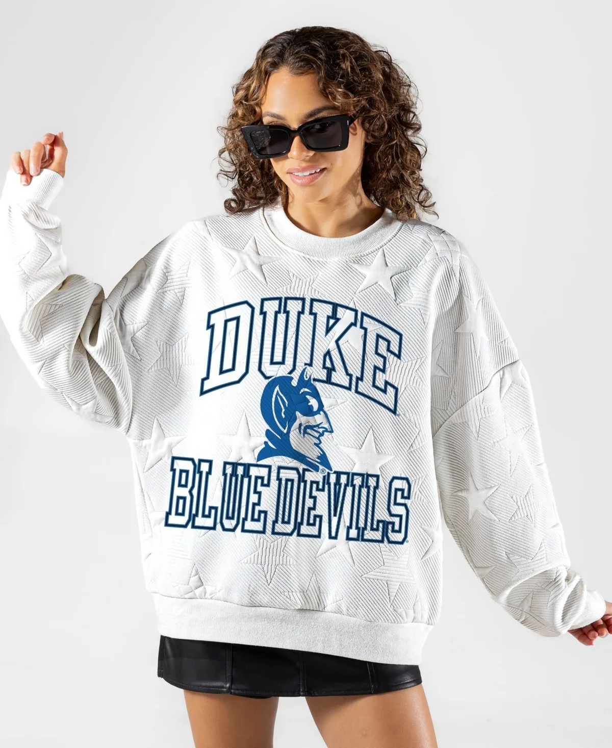Duke Blue Devils Big Play Energy Tonal Star Embossed Sweatshirt