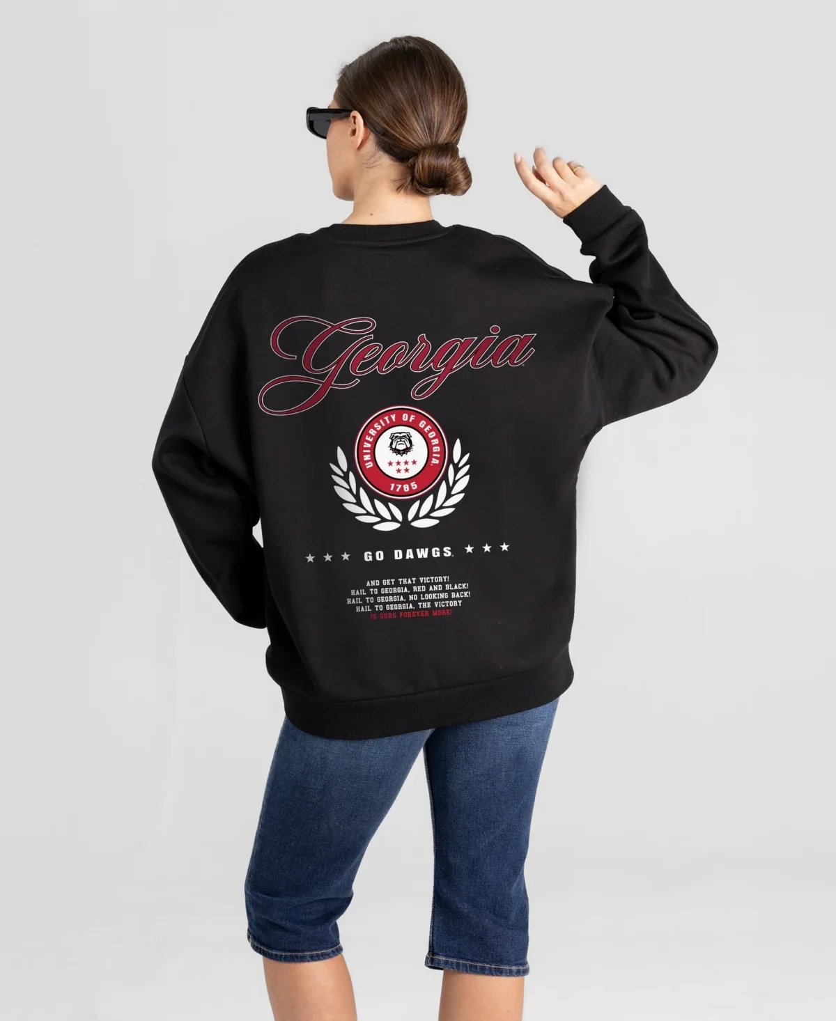 Georgia Bulldogs Classic Charm Black Label Premium Drop Shoulder Sweatshirt