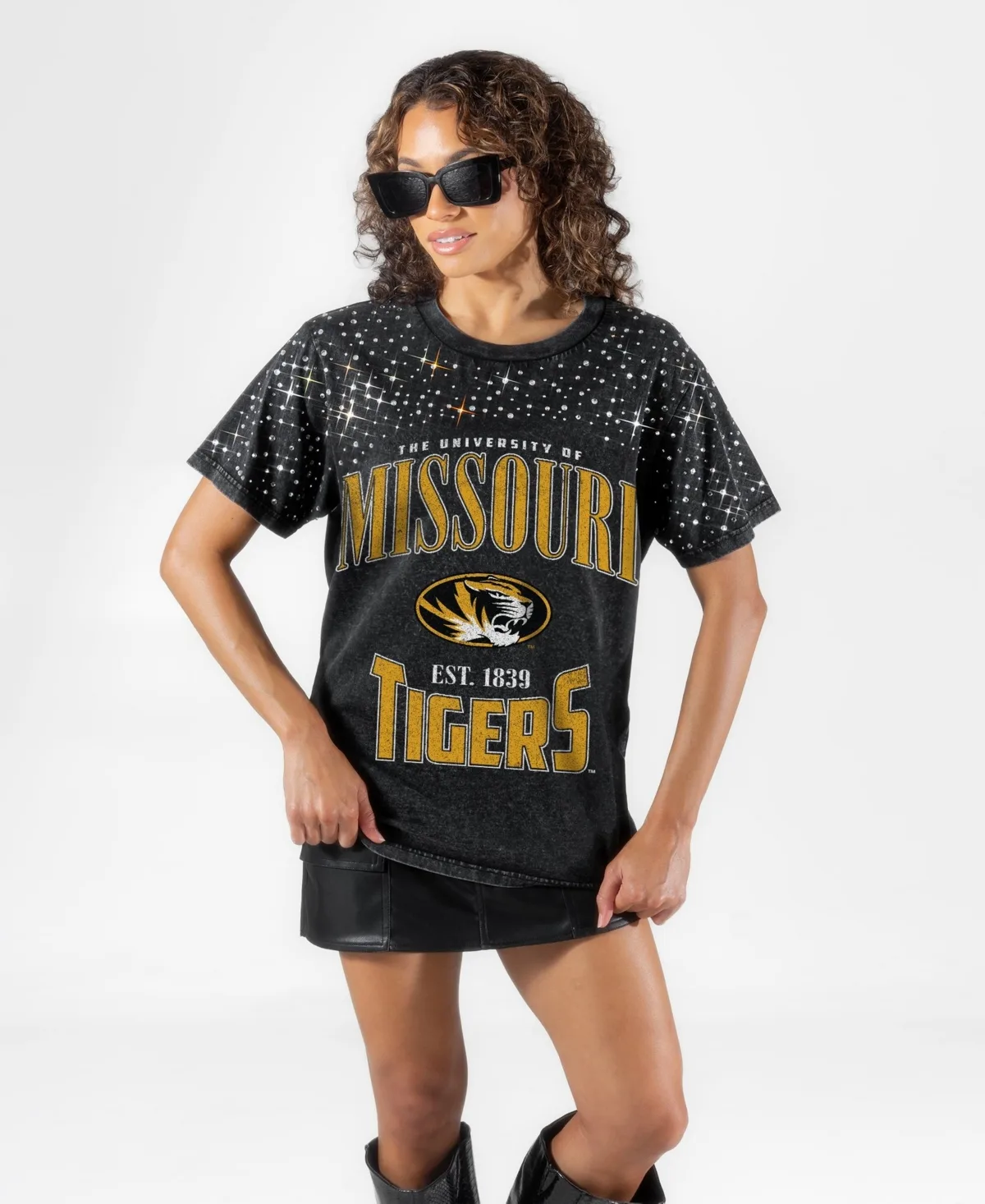 Missouri Tigers in the Zone Washed Micro Rhinestone T-Shirt