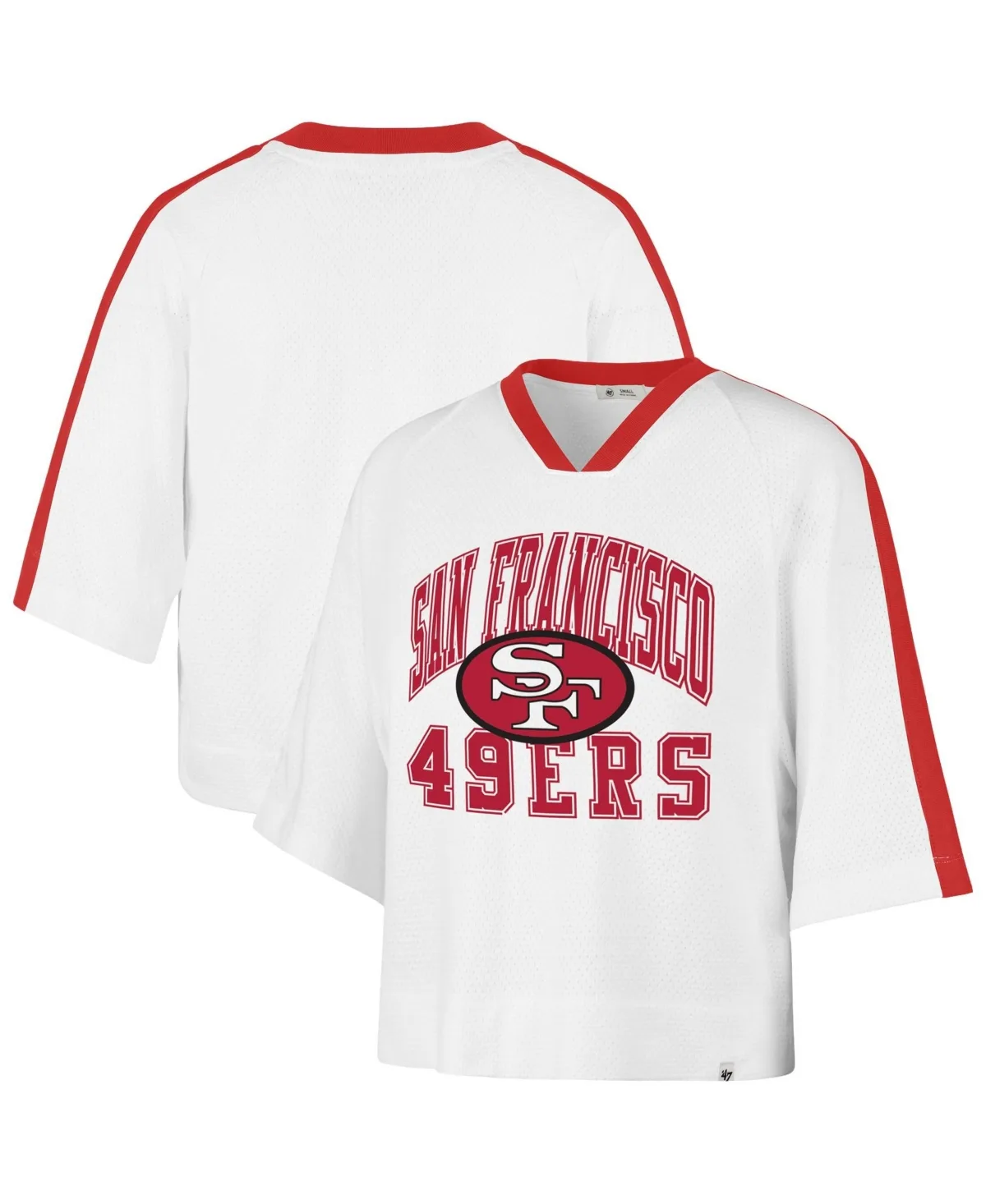 San Francisco 49ers Big Overarch Drop Needle Raglan V-Neck T-Shirt by 47 Brand