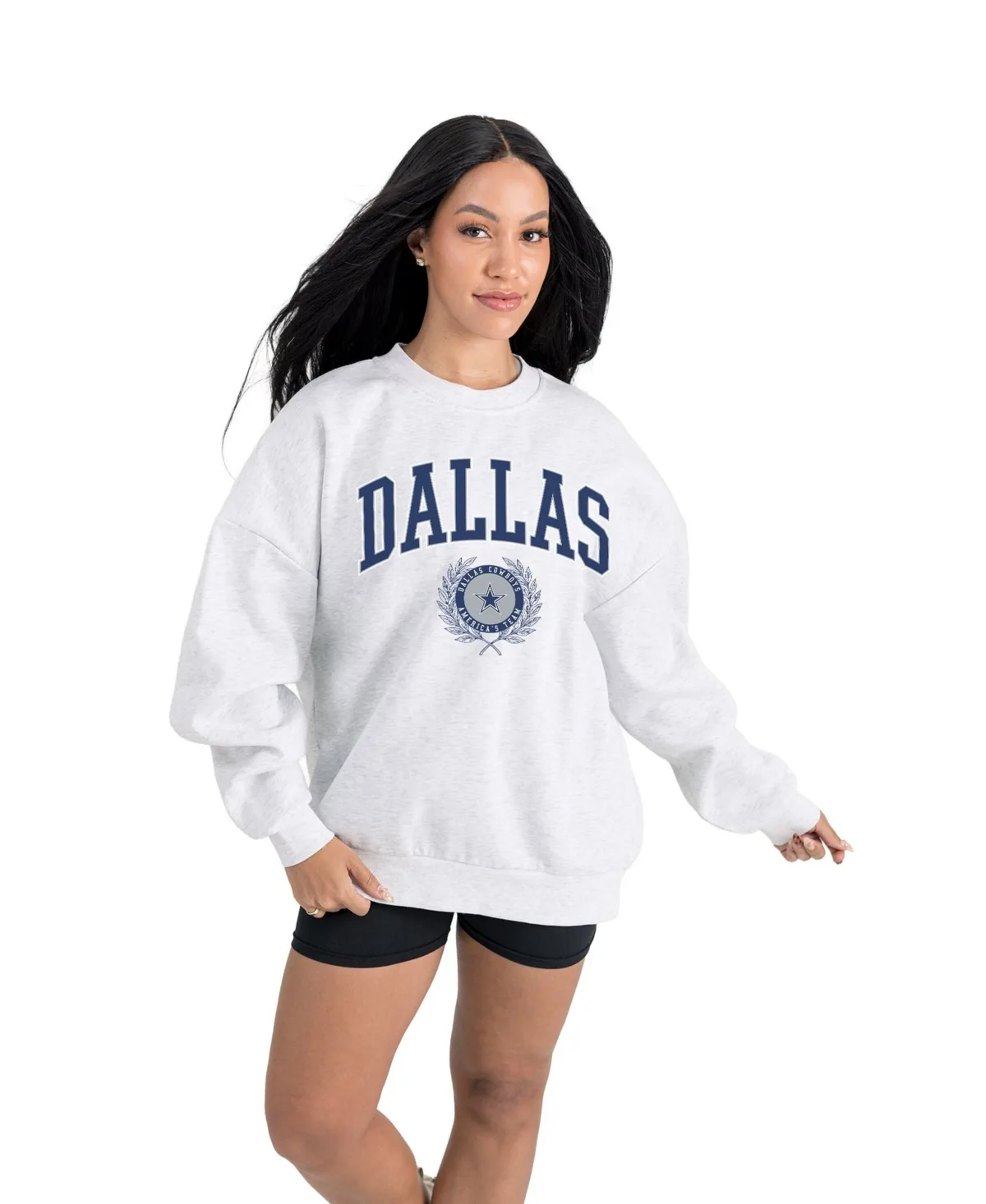Dallas Cowboys Traditional Logo Oversized Premium Fleece Pullover Sweatshirt by Gameday Couture