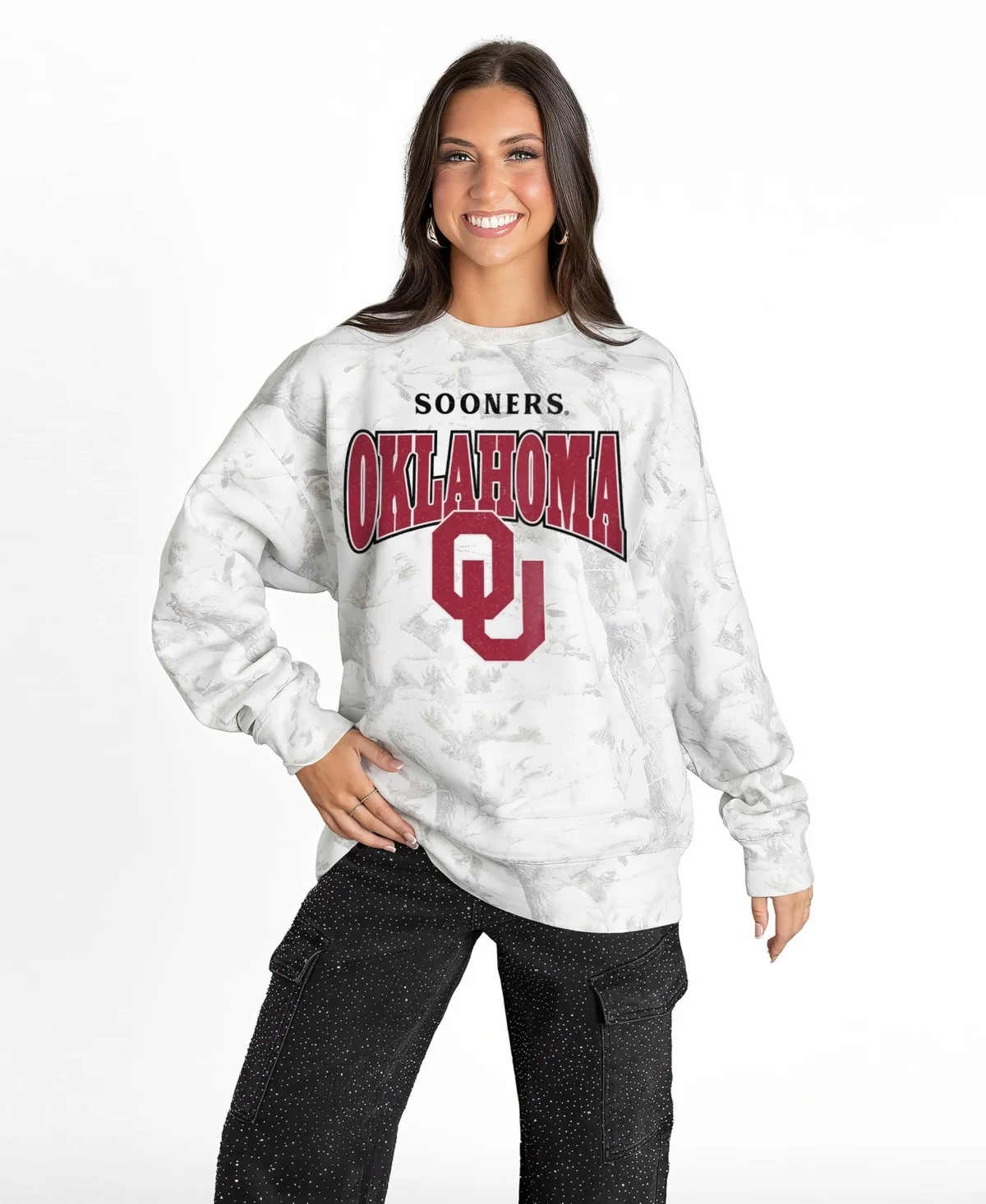 Oklahoma Sooners Rally Ready Premium Fleece Camo Sweatshirt