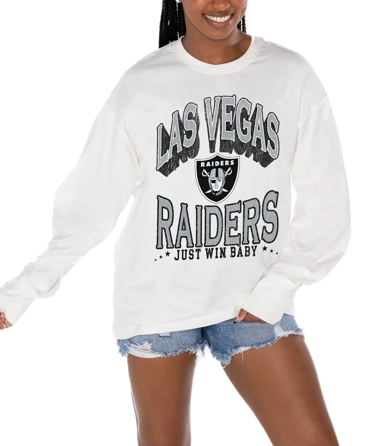 Las Vegas Raiders Time Out Oversized Long-Sleeve T-Shirt