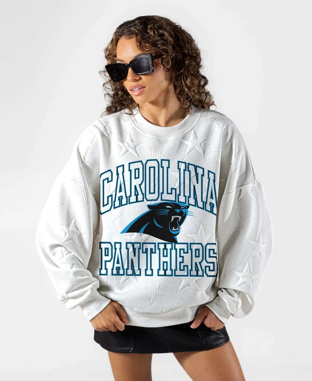 Carolina Panthers Big Play Energy Tonal Star Embossed Sweatshirt