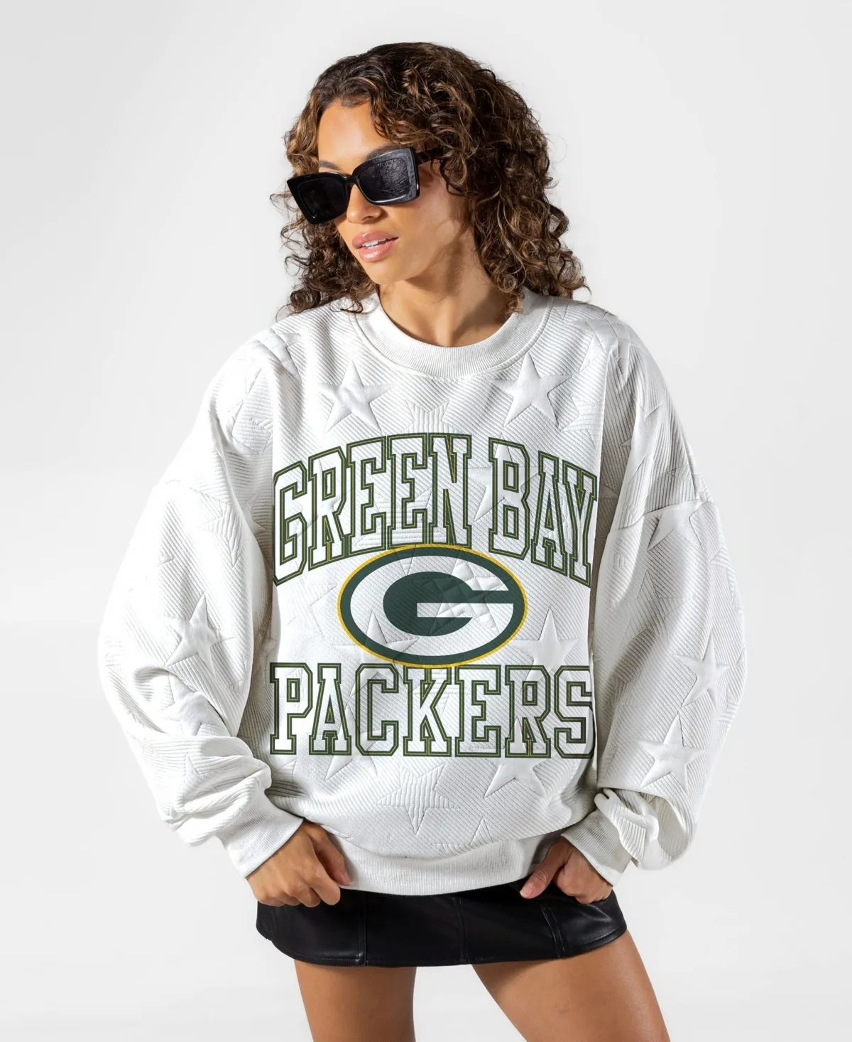 Green Bay Packers Big Play Energy Tonal Star Embossed Sweatshirt