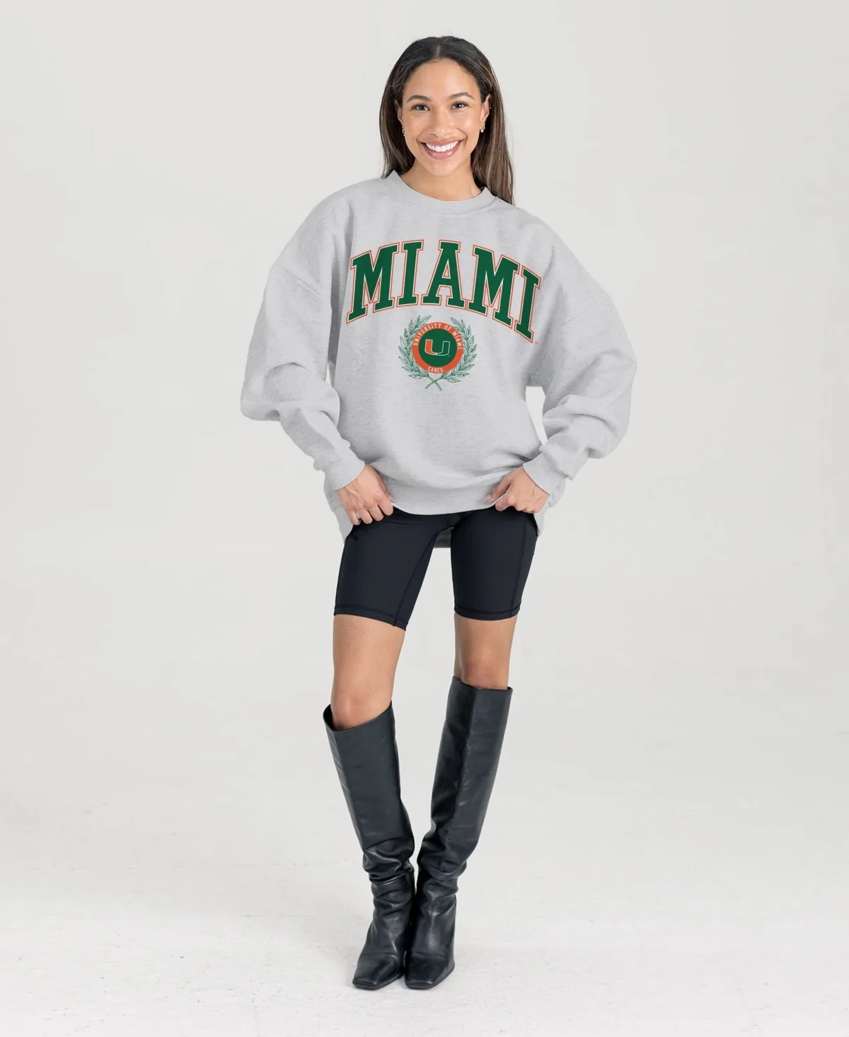 Miami Hurricanes Oversized Tradition Refined Premium Fleece Sweatshirt