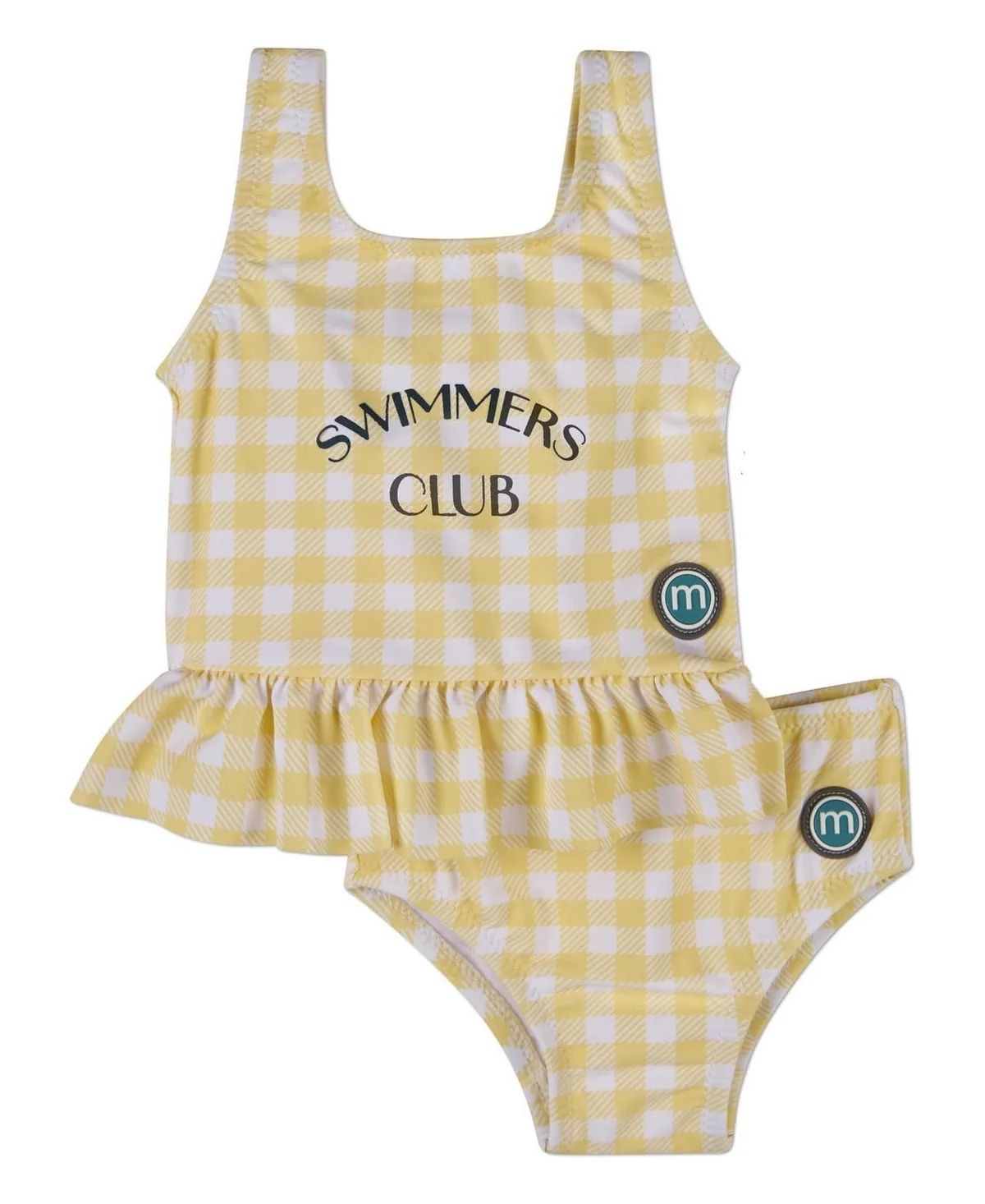 Swimmers Club Upf 50 Gingham High-Cut Pullover Top and Pull-On Bottoms, 2-Piece Set by Memoi