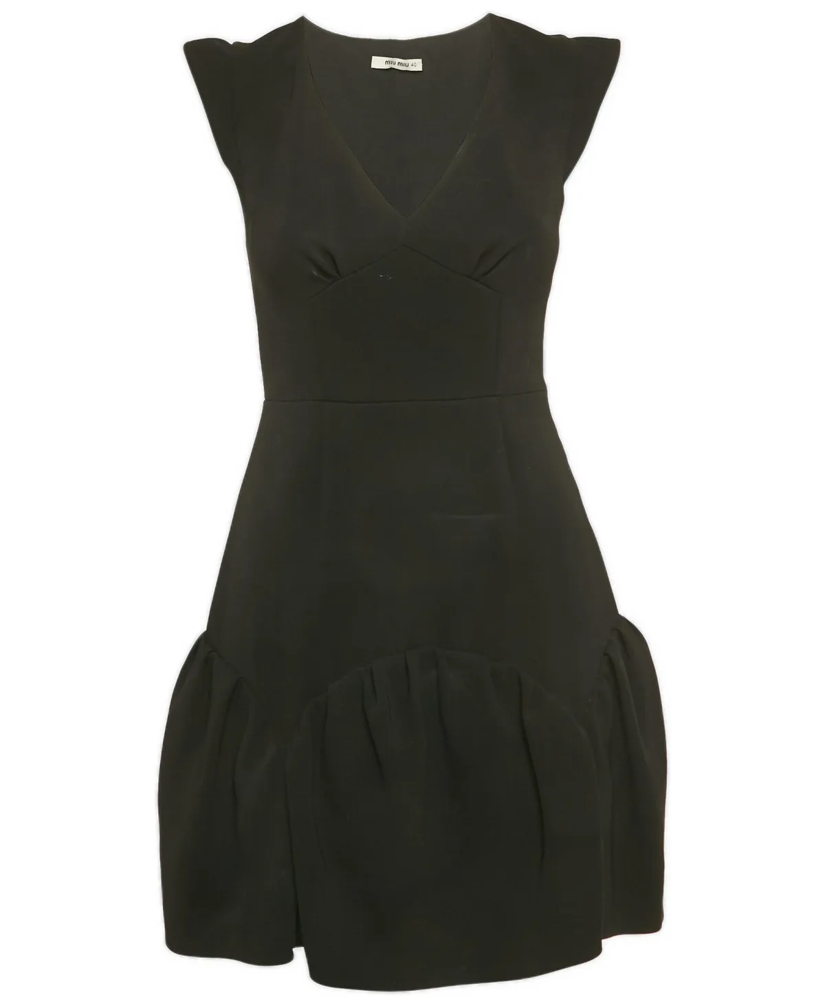 Pre-Owned Crepe Flounce Mini Dress by Miu Miu