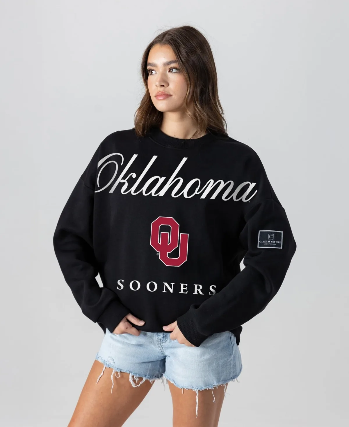 Oklahoma Sooners Oversized Legacy Club Black Label Premium Fleece Sweatshirt