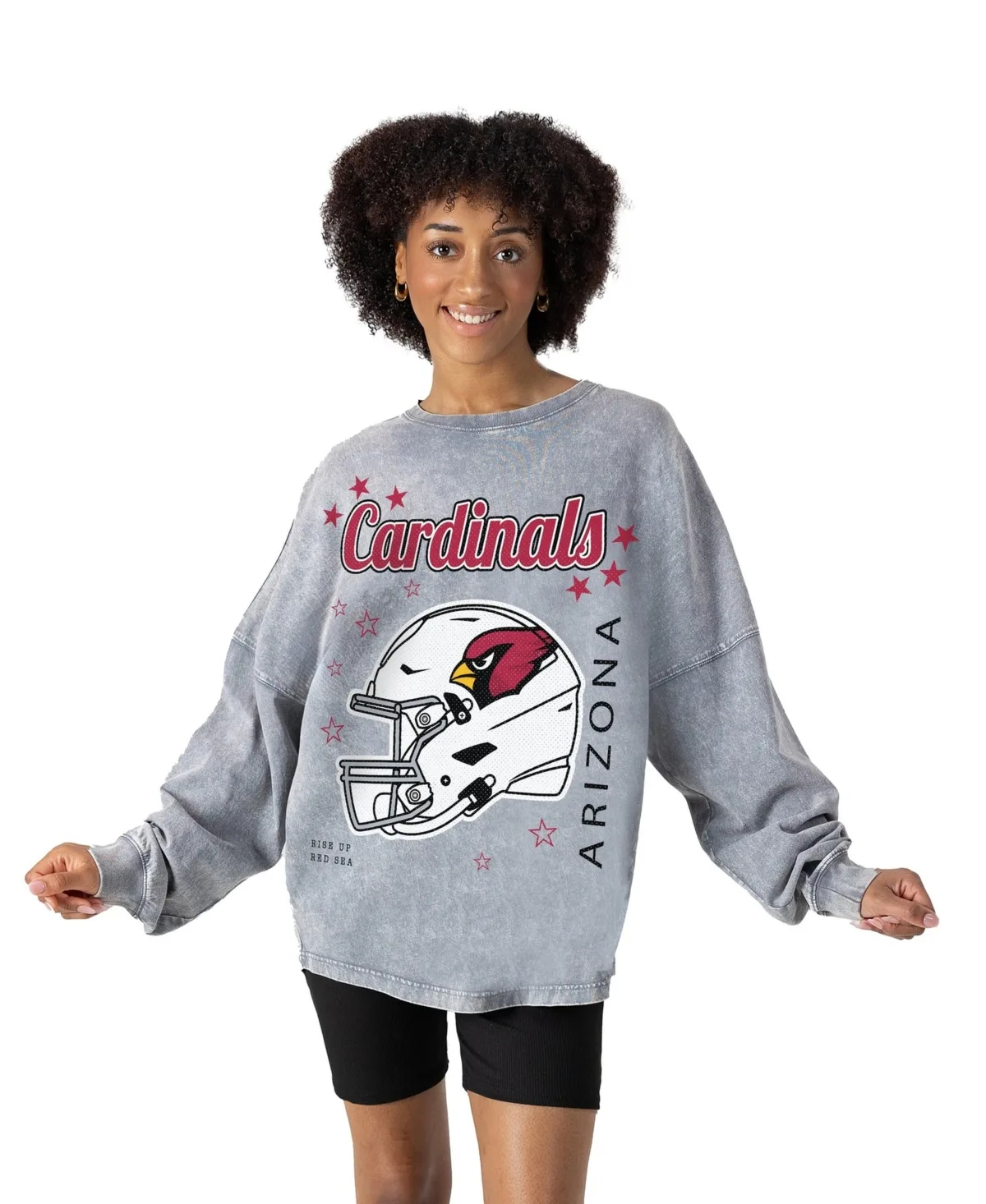 Arizona Cardinals Starbound Oversized Snow Wash Long-Sleeve T-Shirt