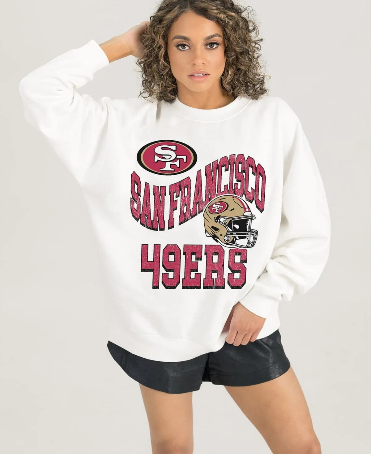 San Francisco 49ers Oversized Hard Earned Premium Fleece Pullover Sweatshirt