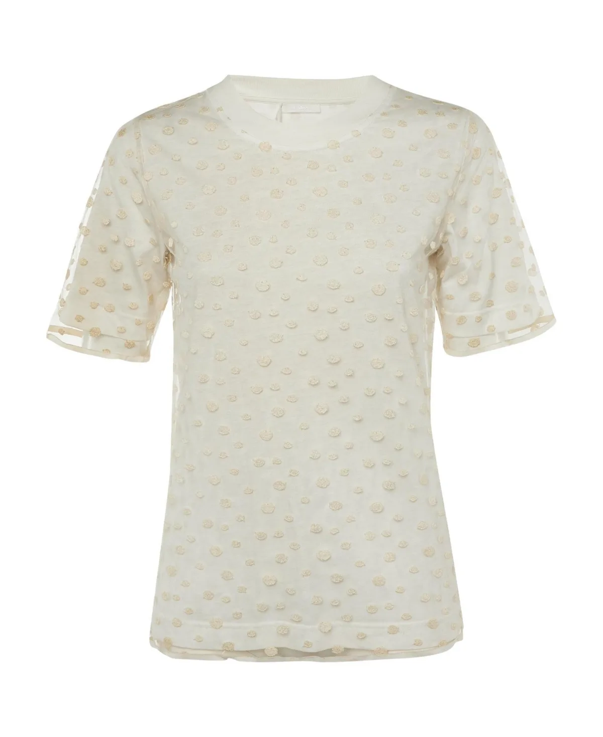 Pre-Owned Dotted Tulle Overlay T-Shirt by Chloé