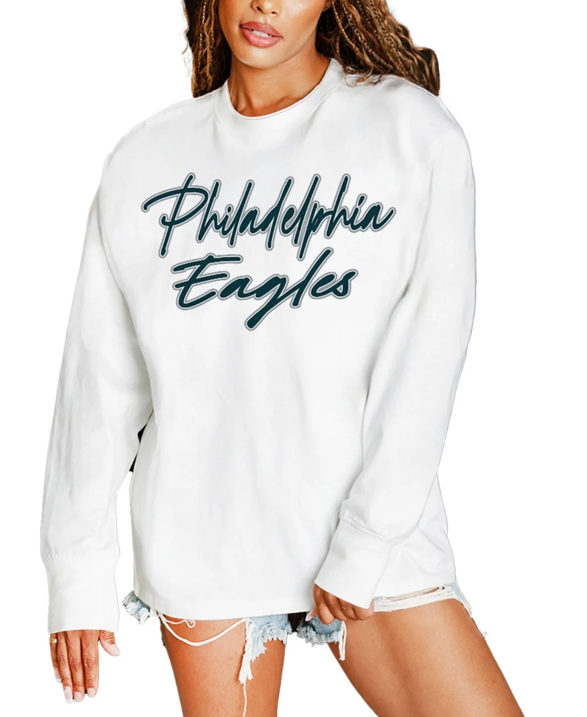 Philadelphia Eagles Classic Comeback Oversized Long-Sleeve T-Shirt