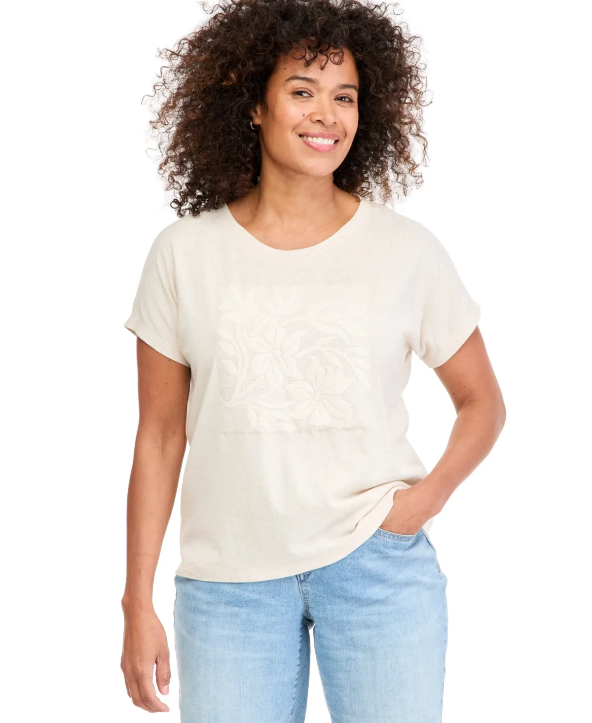Dolman Graphic Crochet Top