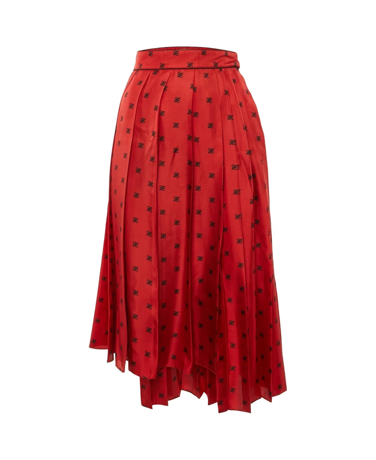 Pre-Owned Karligraphy Print Silk Pleated Midi Skirt by FENDI