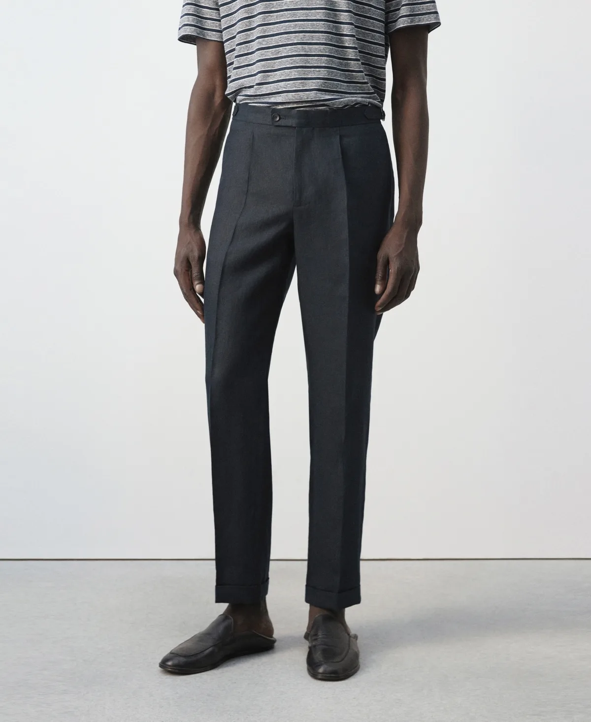 Adjustable Bands Linen Suit Pants by Mango