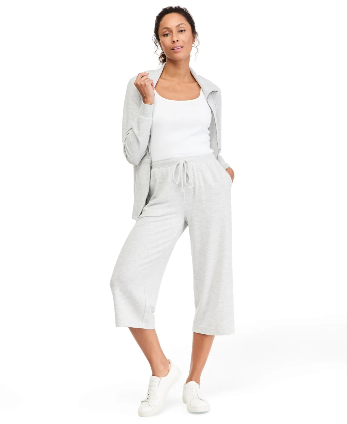 LuxLounge French Terry Wide Leg Capris