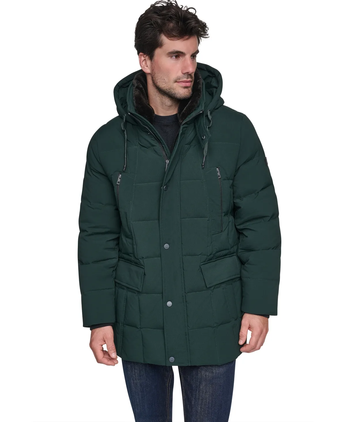 Quilted Fur Collar Parka Jacket