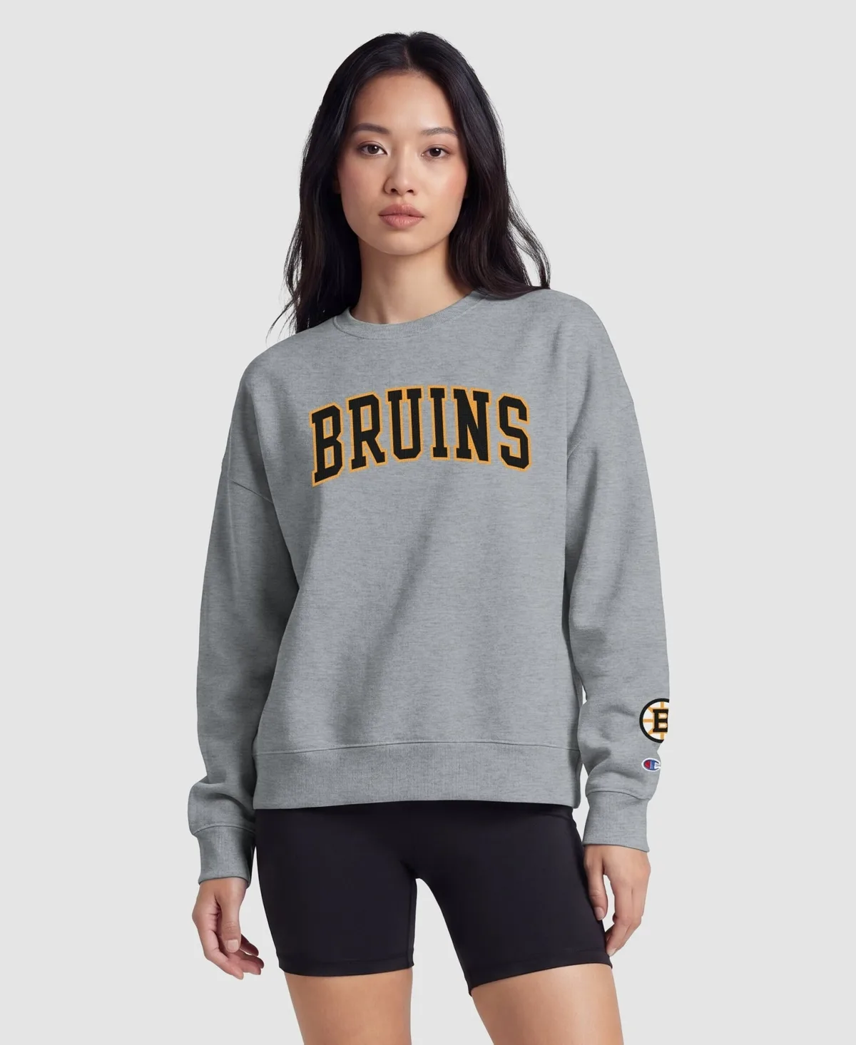 Boston Bruins Applique Crewneck Sweatshirt by Champion