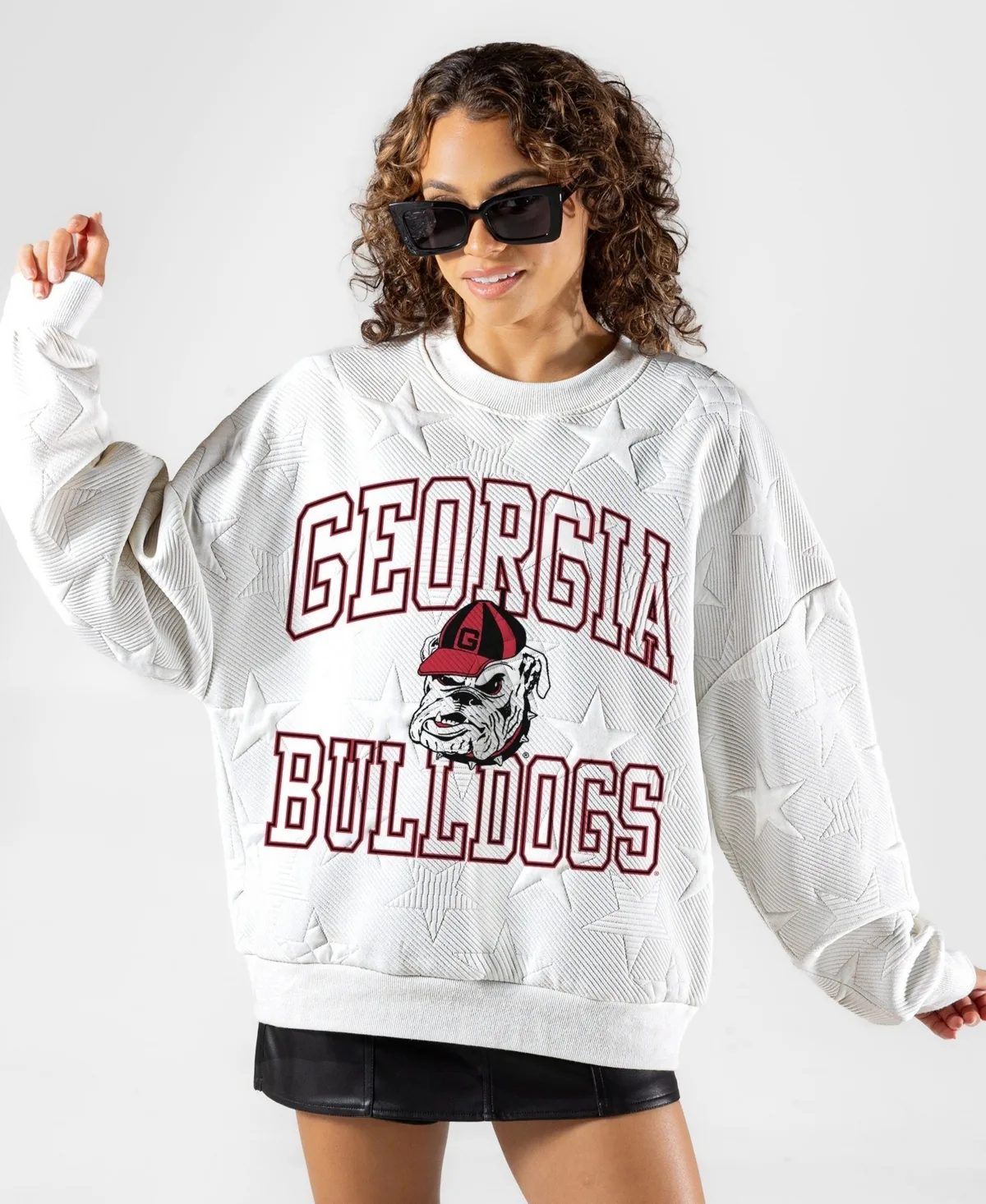 Georgia Bulldogs Big Play Energy Tonal Star Embossed Sweatshirt
