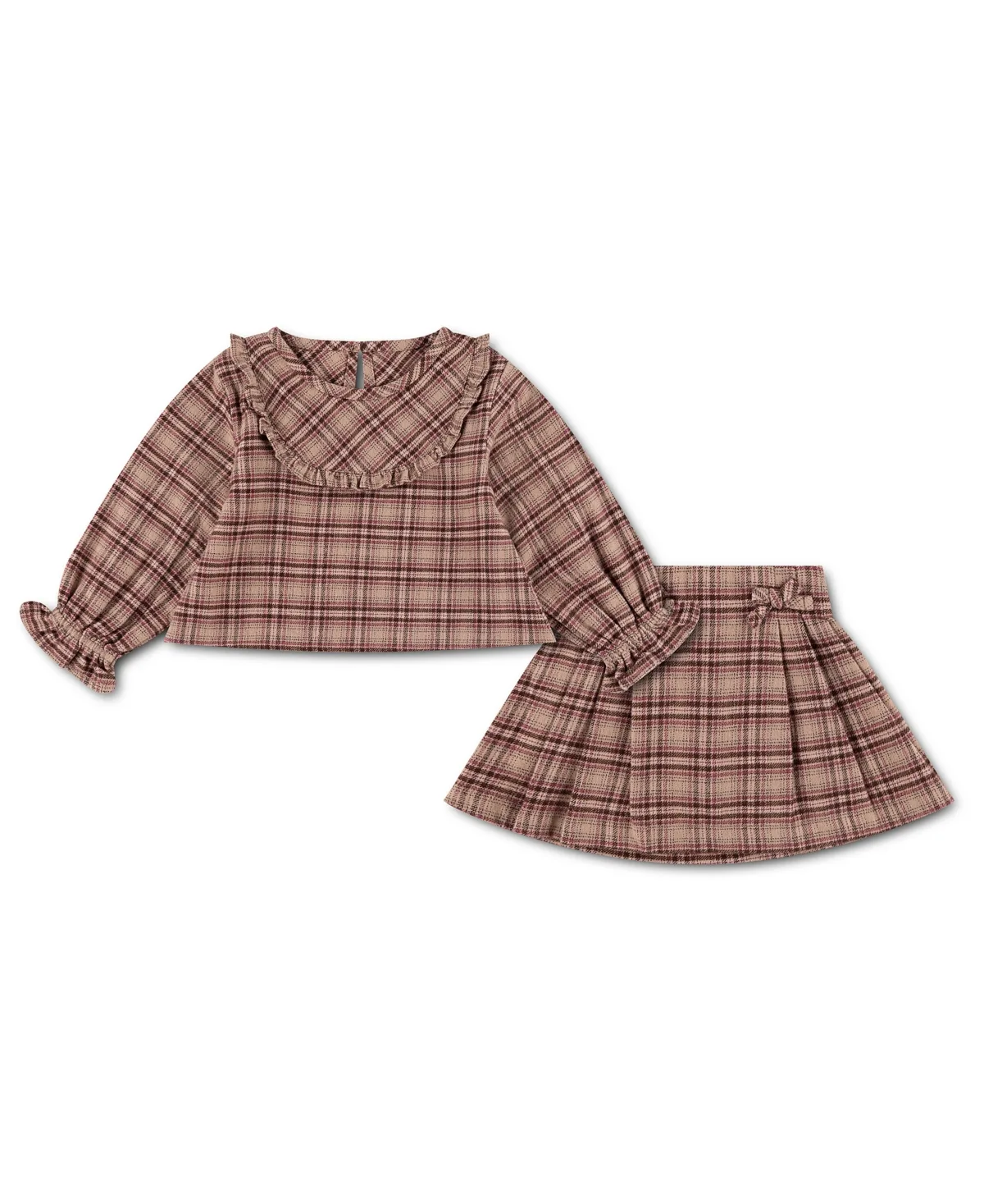 Boho Flannel Plaid Long-Sleeve Blouse and Skirt, 2-Piece Set by Abercrombie Kids