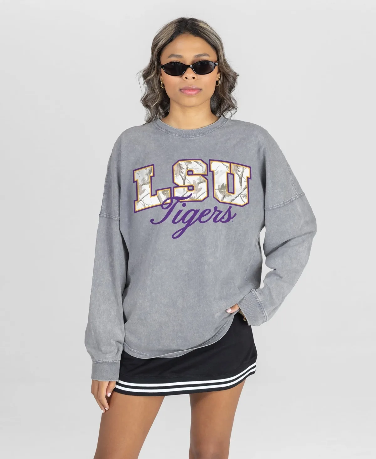 Lsu Tigers Snow Wash Oversized Long-Sleeve T-Shirt