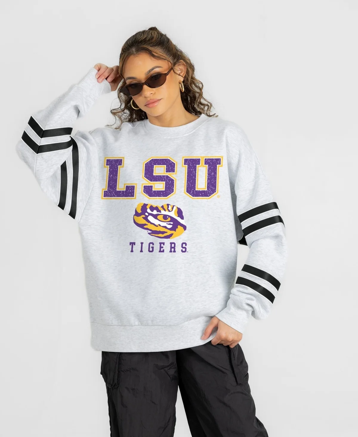 Lsu Tigers Stadium Stripes Oversized Fleece Sweatshirt