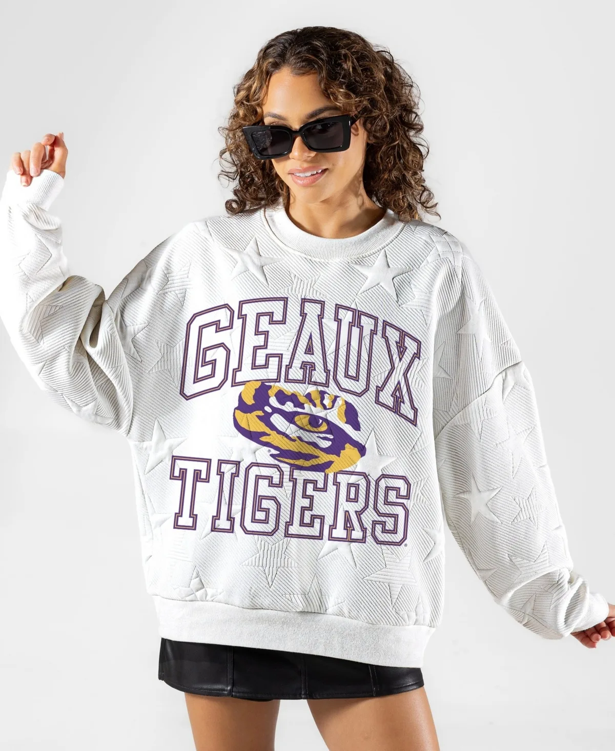 Lsu Tigers Big Play Energy Tonal Star Embossed Sweatshirt