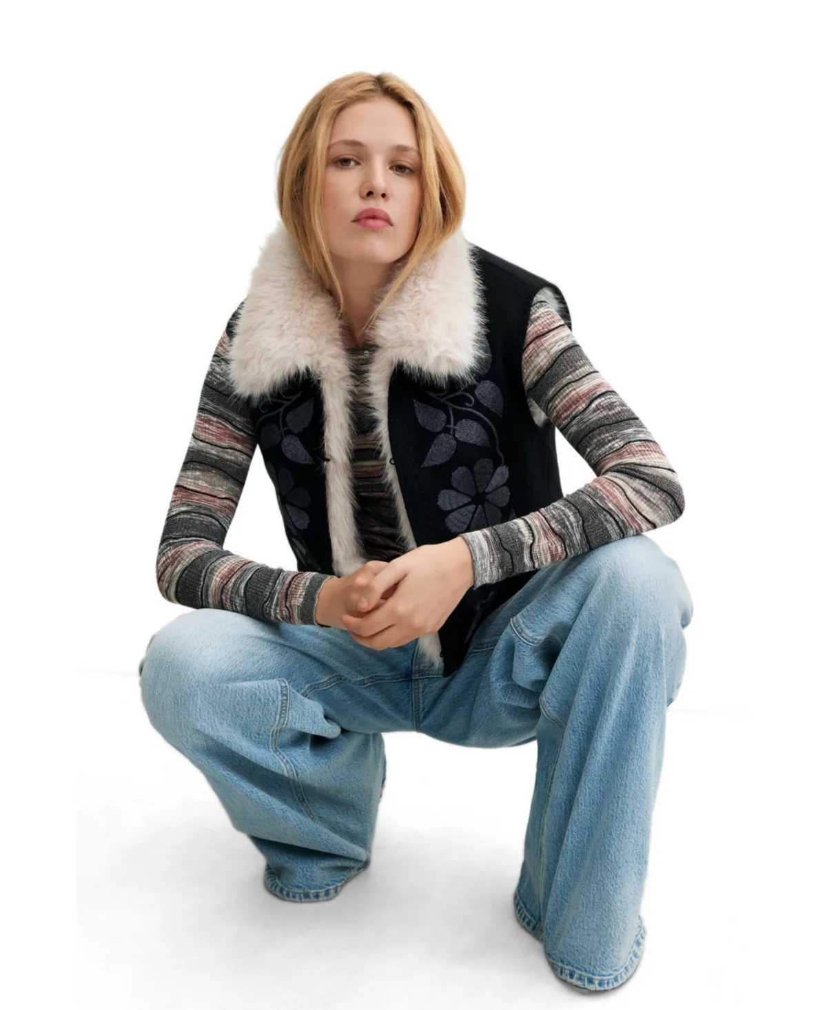 Reversible Faux Fur Vest by Desigual