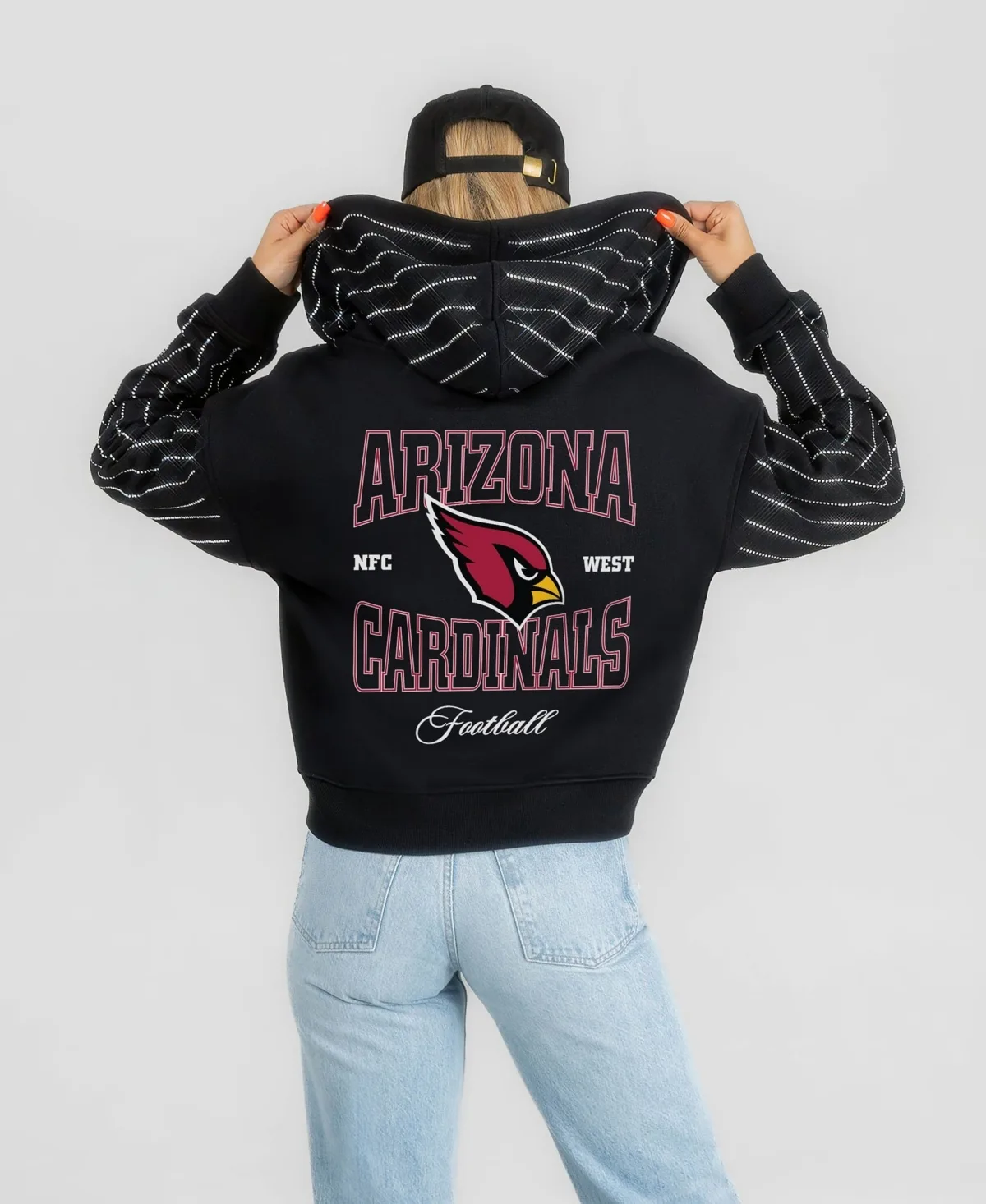 Arizona Cardinals Eyes on the Prize Mid-Crop Full-Zip Hoodie