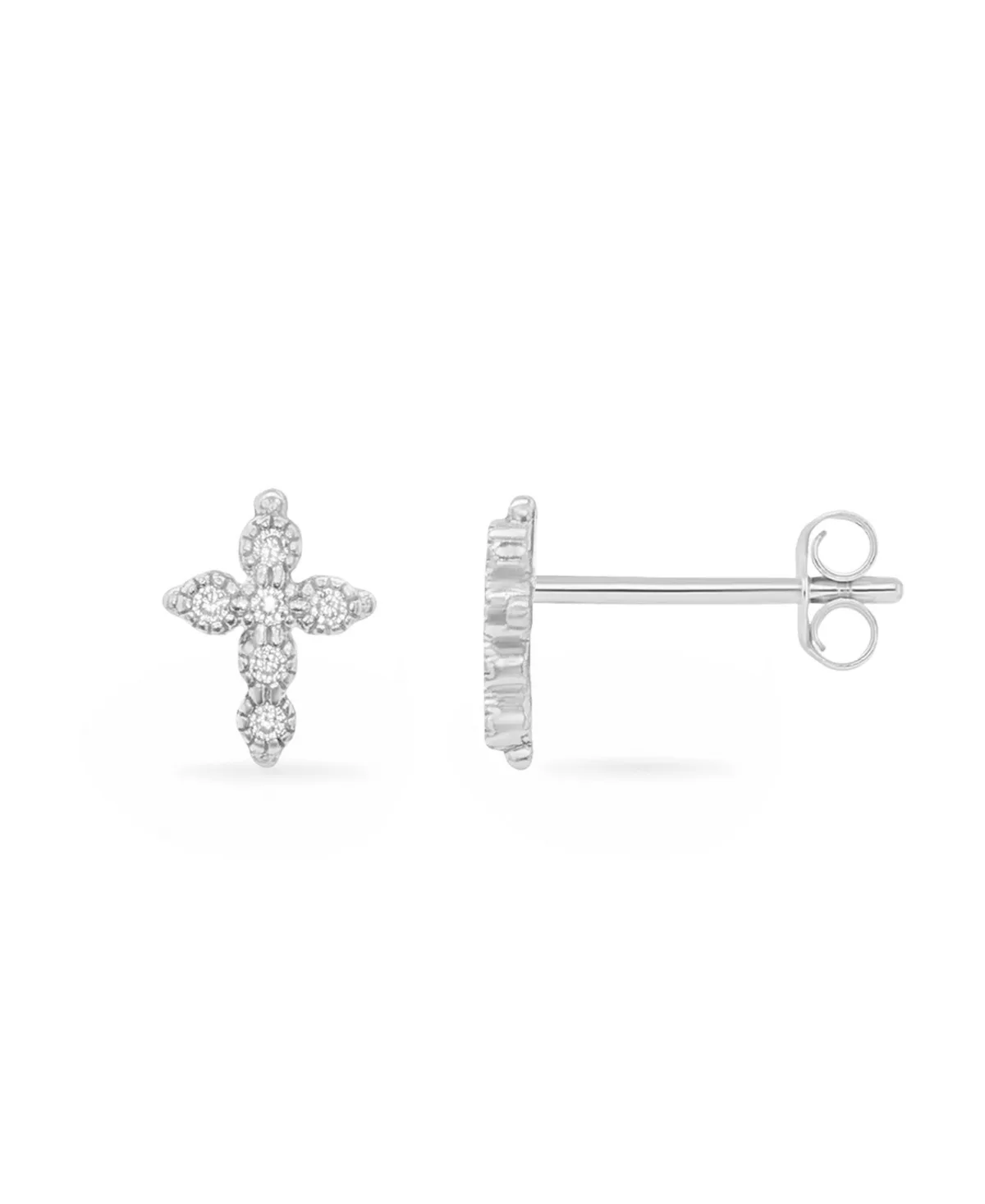Cubic Zirconia Cross Stud Earrings by Giani Bernini