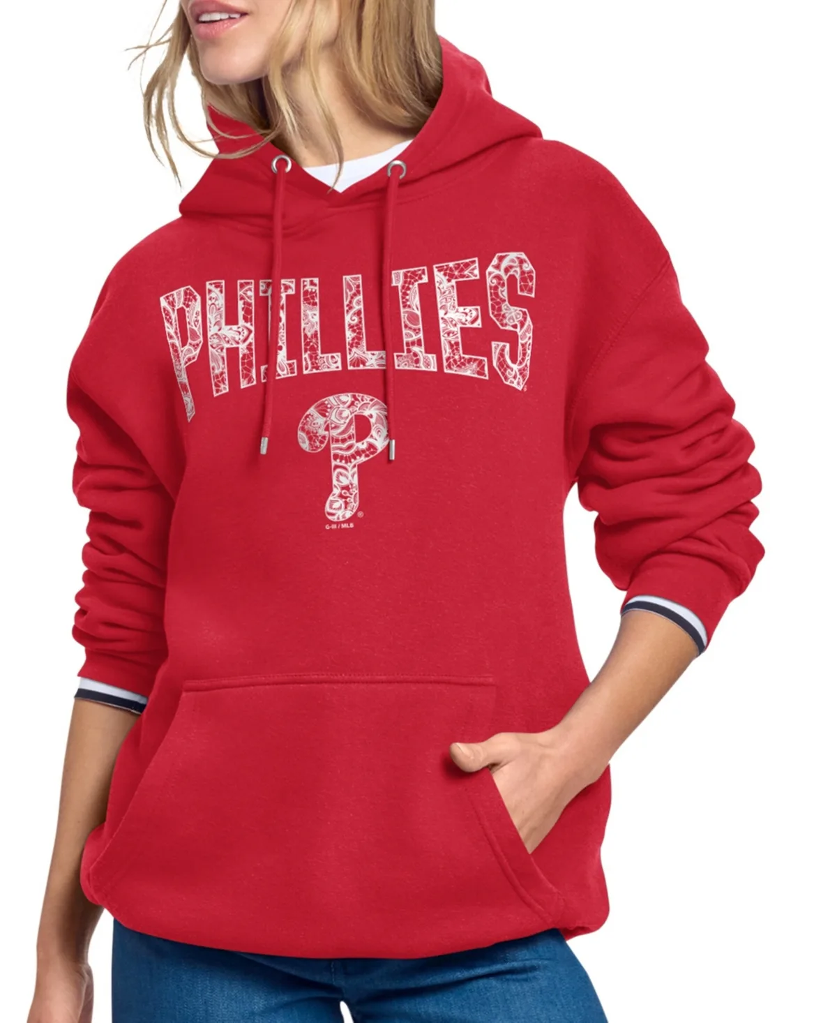 Philadelphia Phillies Lace Team Lockup Fleece Hoodie by Starter