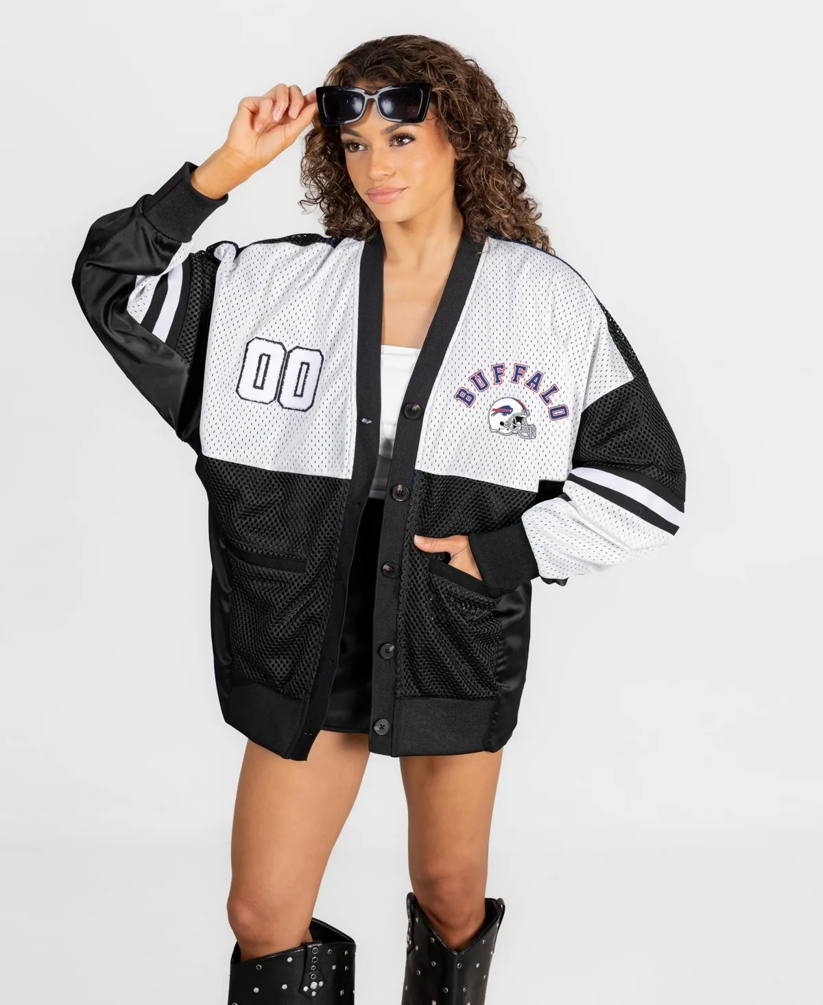 Buffalo Bills Mvp Era Satin Button-Down Cardigan