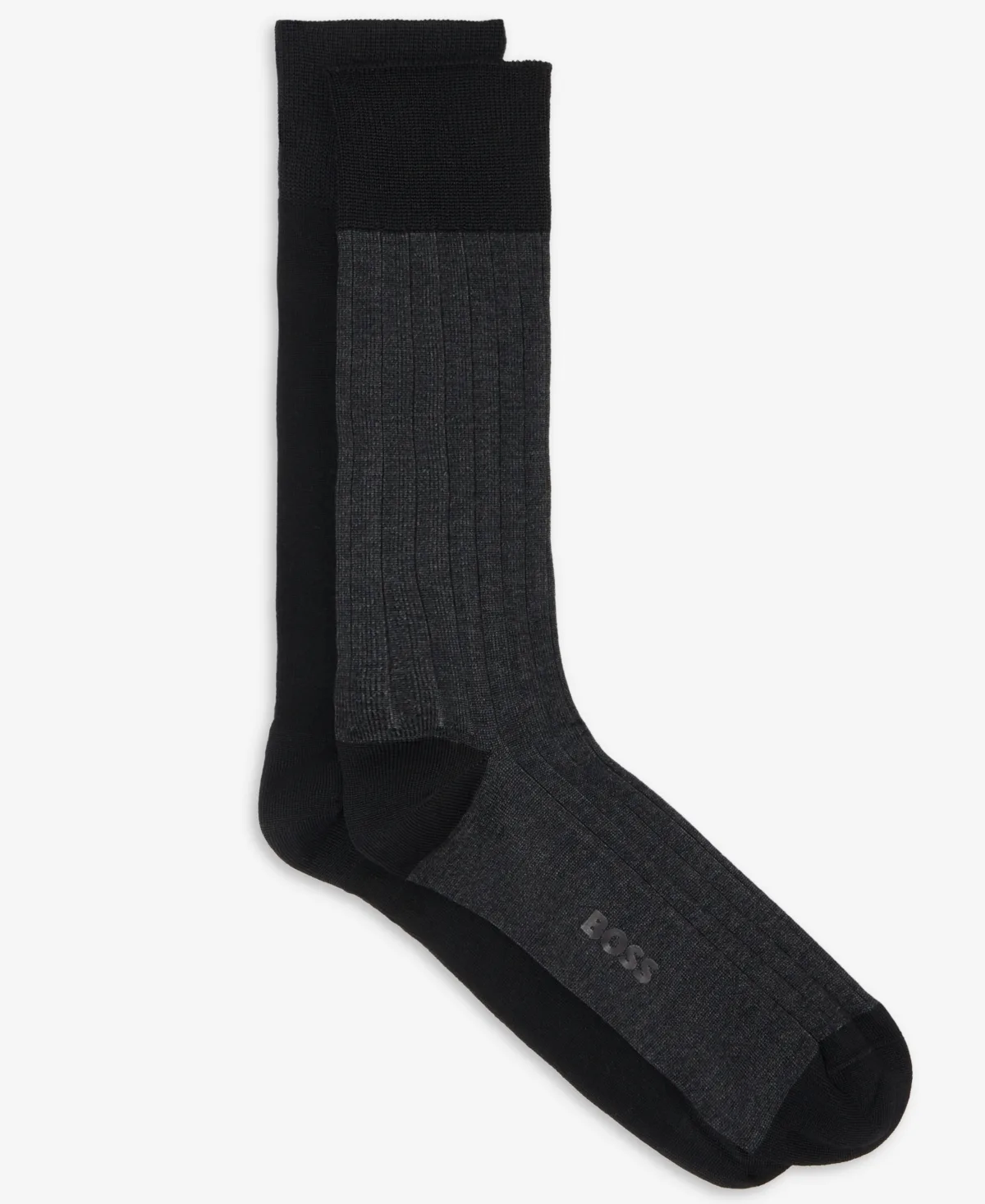 Steve Ribbed Crew Socks, 2-Pack