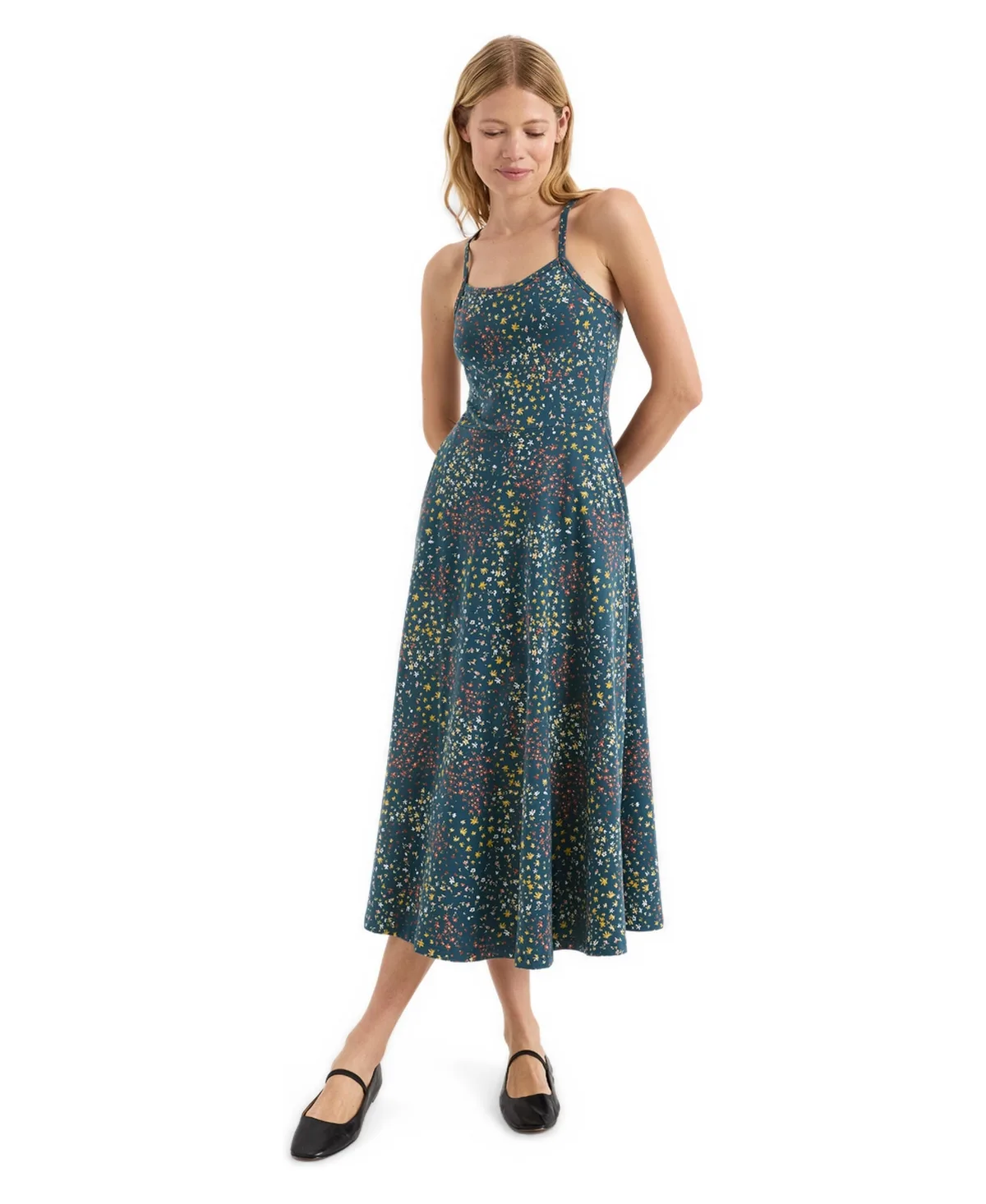Fit and Flare Midi Dress Made with Organic Cotton by Pact