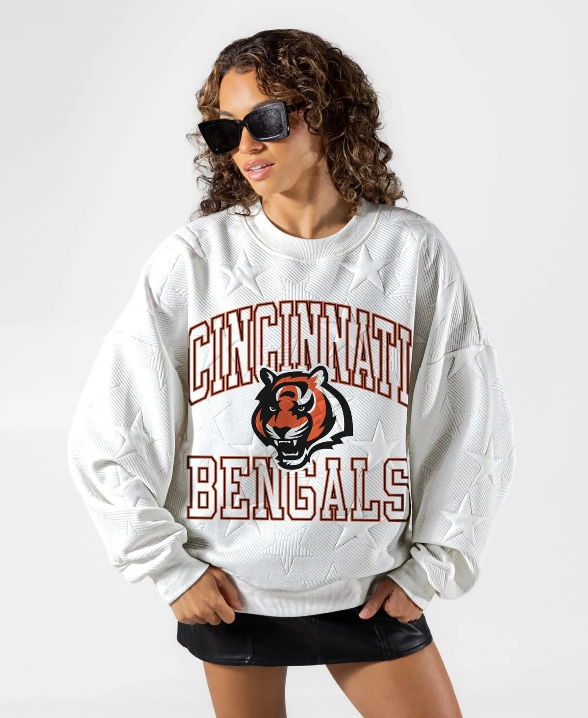 Cincinnati Bengals Big Play Energy Tonal Star Embossed Sweatshirt