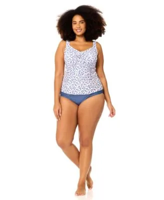 Sasha Sweetheart Neck Tankini Top Full Coverage Bottoms by Raisins Curve
