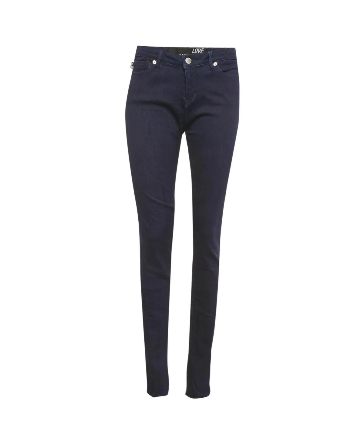 Pre-Owned Love Moschino Mid-Rise Skinny-Fit Heart-Print Denim Jeans by Moschino