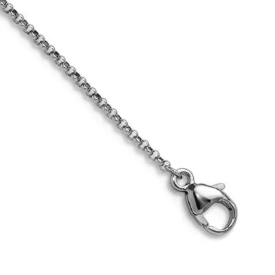 Solid 950 Platinum 1.3mm Polished Rolo Chain Necklace by Curata