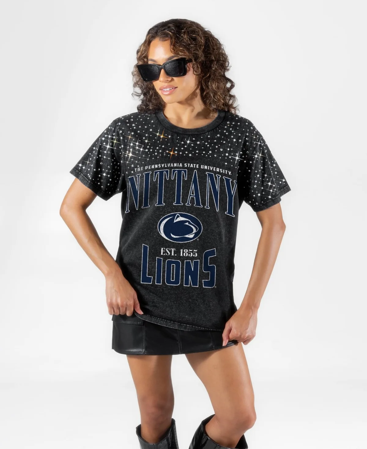 Penn State Nittany Lions in the Zone Washed Micro Rhinestone T-Shirt