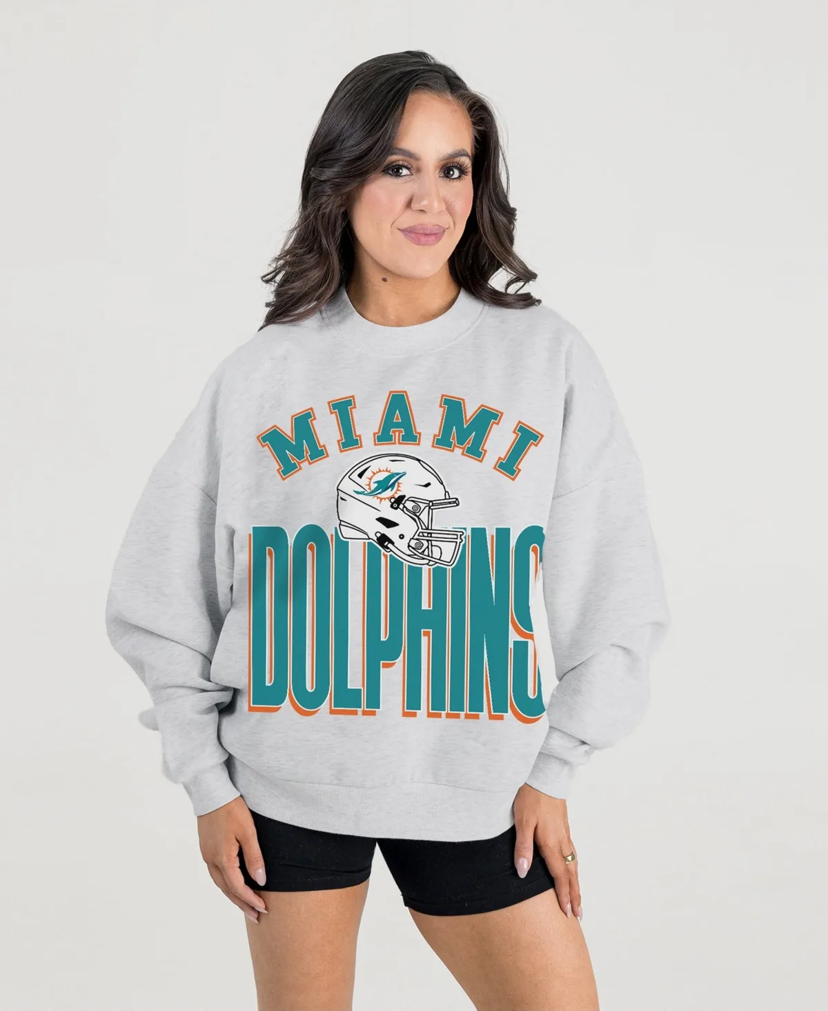 Miami Dolphins Fierce Focus Premium Oversized Fleece Pullover Sweatshirt